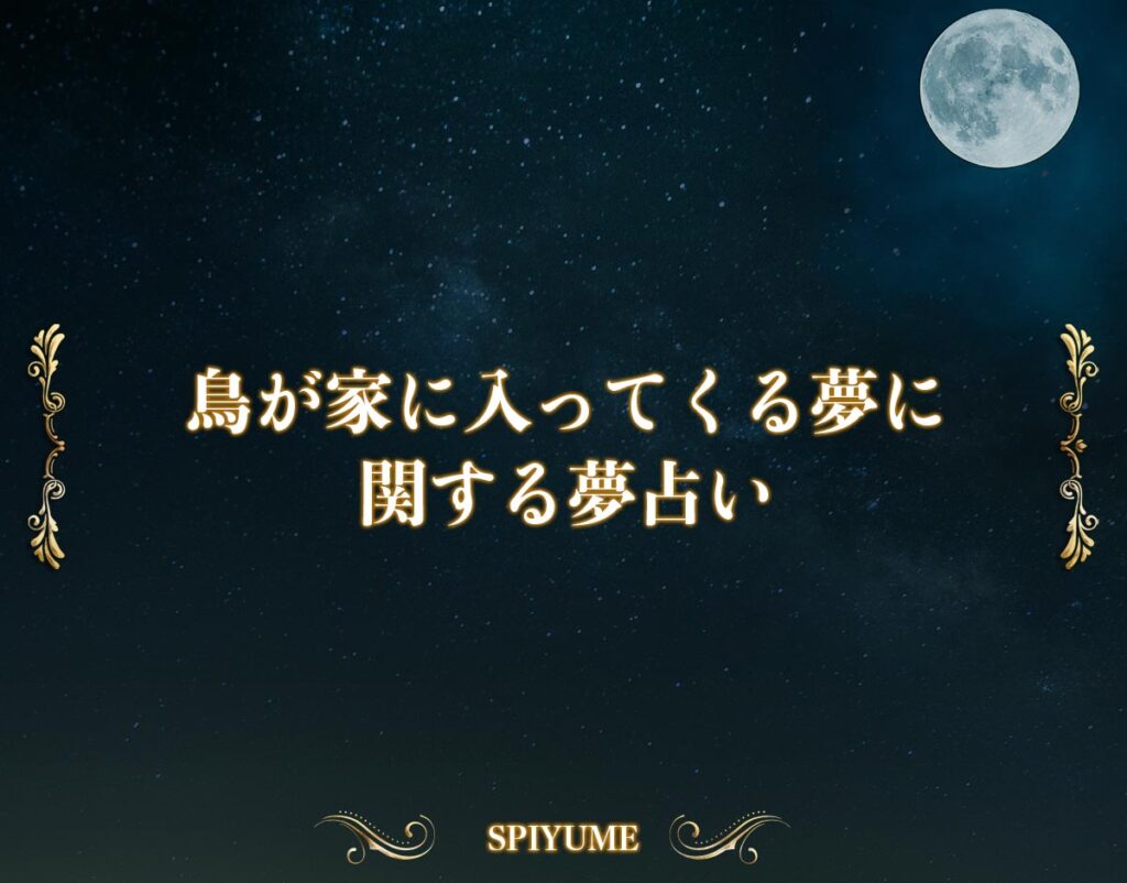 鳥が家に入ってくる夢の【夢占い】金銭運や恋愛運、仕事運まで徹底解説 SPIYUME